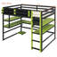 Lit mezzanine en bois avec bureau intégré et système d'éclairage RVB-1754451837
