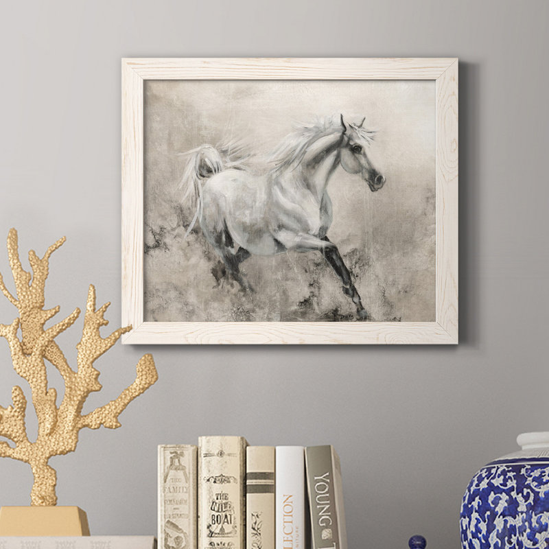 " Majestic Stallion I " Painting Print, 20" H x 24" W x 1" D, White