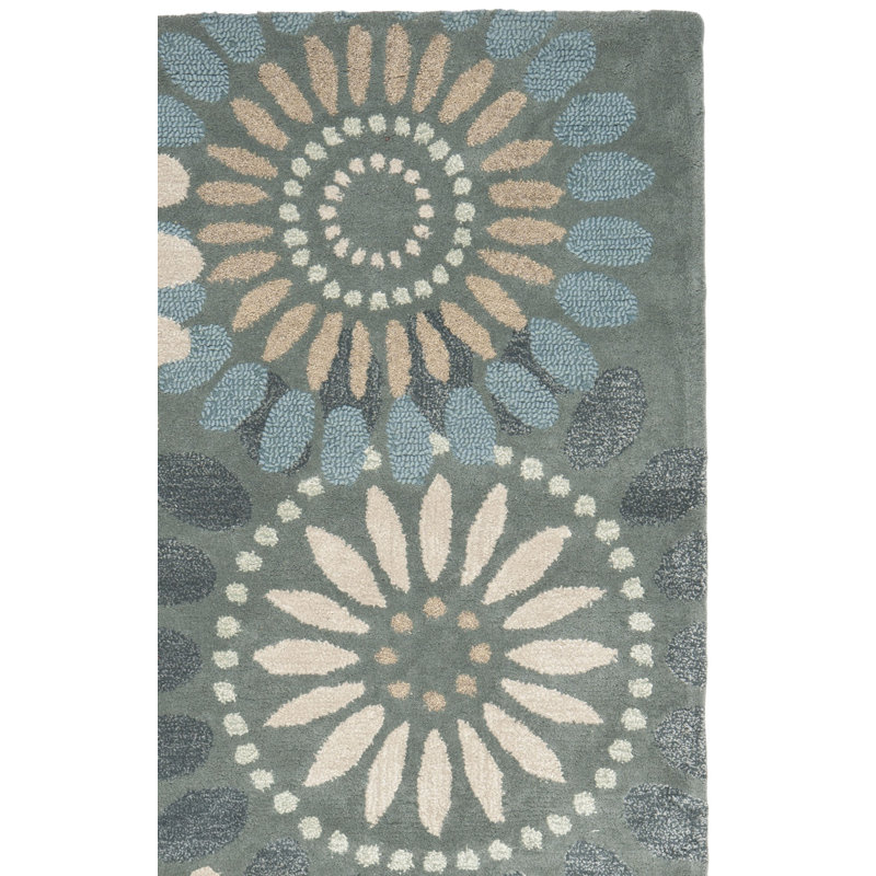 Arber Jardin Hand Tufted Wool Floral Rug, Square 6'