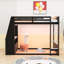 Lit superposé en bois avec bureau, tablettes, station de charge et éclairage DEL-3297721-3297725