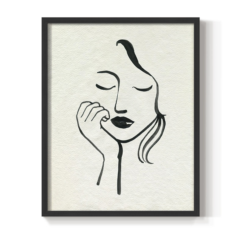 Day Dreamer I, reproduction encadrée - bois massif, Noir, H 14 po x l 11 po