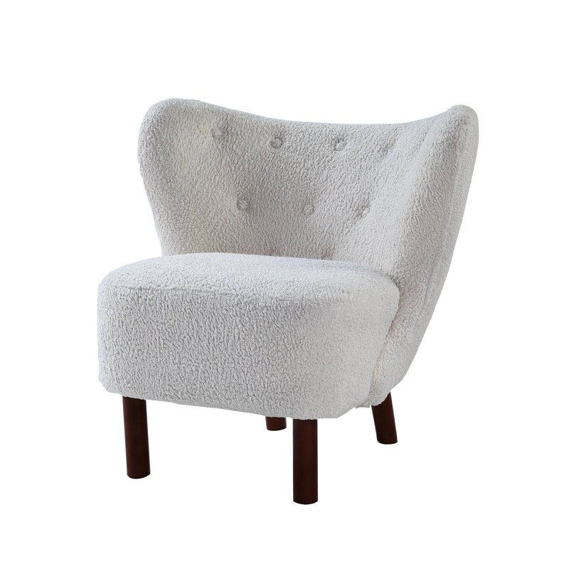 White Wingback Chair - Comfortable Seat And Back Elegant Soft Construction