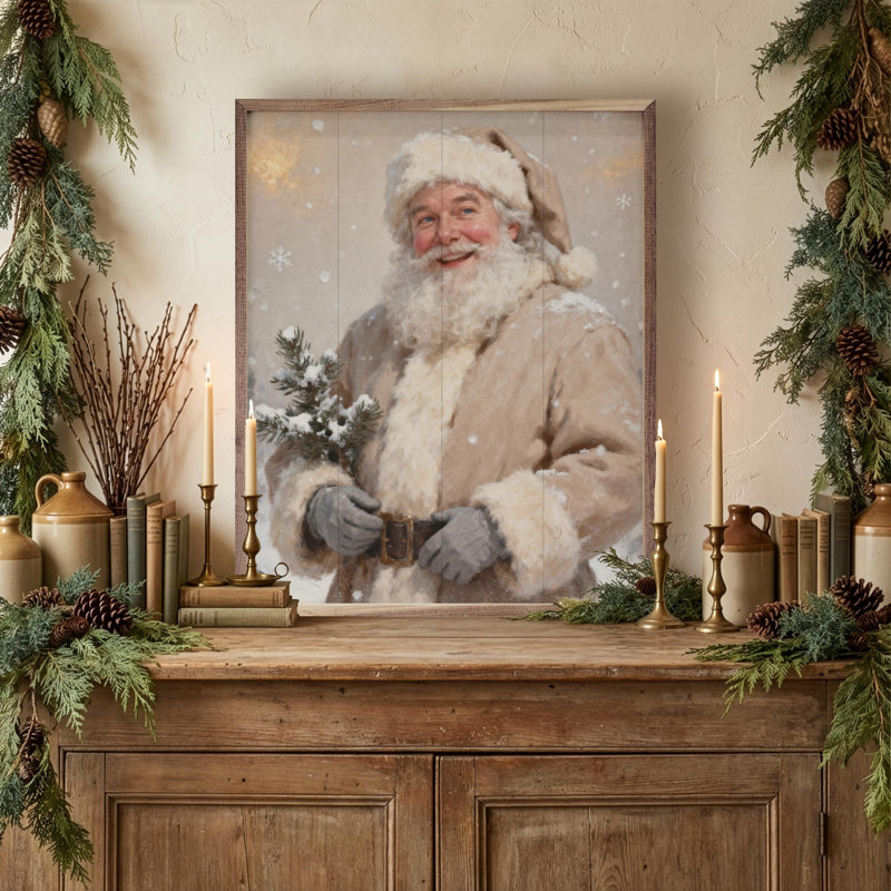 Saint Nicholas With Pine Branch, H 40 po x l 32 po