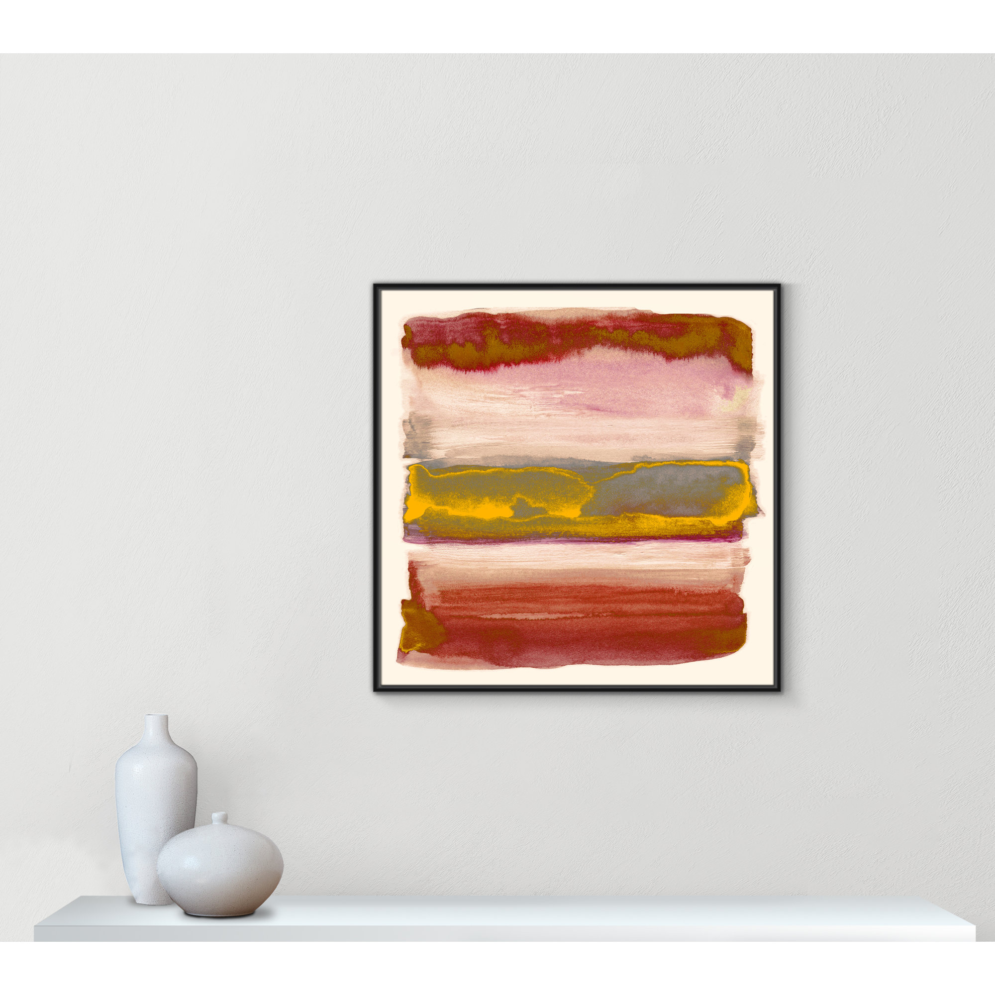 Yellow Sky II Print by Nan, 37.5" H x 37.5" W, Black