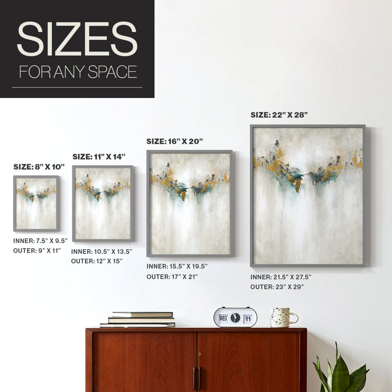 ReposePaintingonWrappedCanvas Framed Print - Solid Wood, Gray, 15" H x 12" W