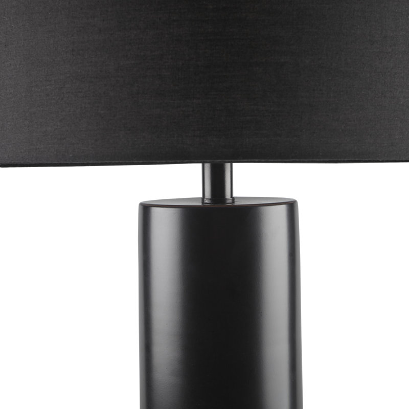 Fulton 27.5" Black Concrete and Steel Table Lamp Set
