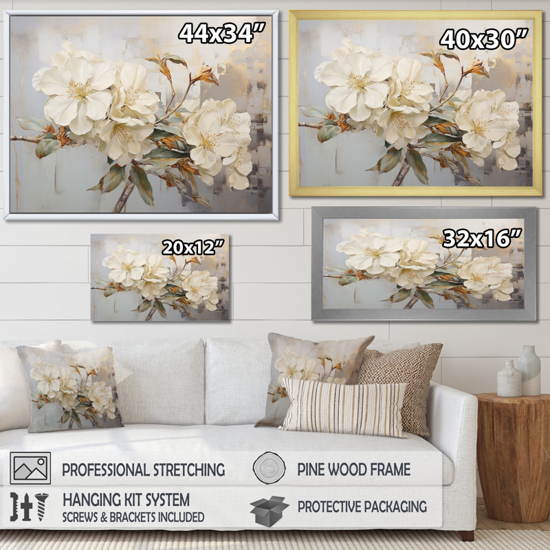 Essence de simplicité rhododendron VI, Cadre naturel flottant, H 16 po x l 32 po x P 1 po