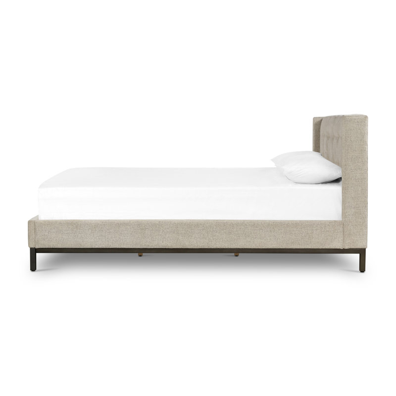 Upholstered Wingback Bed, Plushtone, King