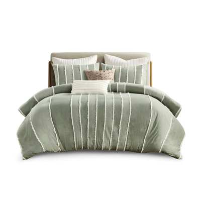 3 Piece Full/Queen Cotton Duvet Cover - And White Striped With Trim For Bedroom 100% Alternating Stripes Contrasting