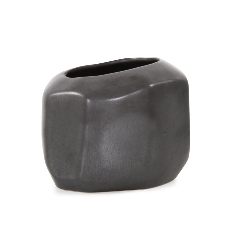 Vase gris Alamo - moyen, H 5 po x l 8,5 po x P 6,25 po