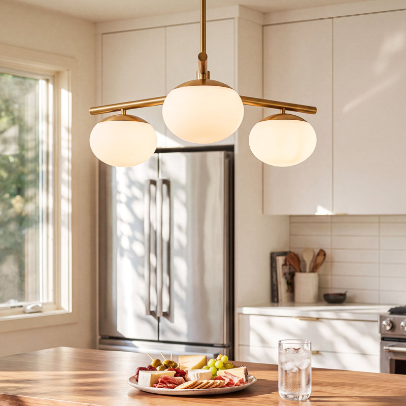 Vibi 3-Light Chandelier, Burnished Brass