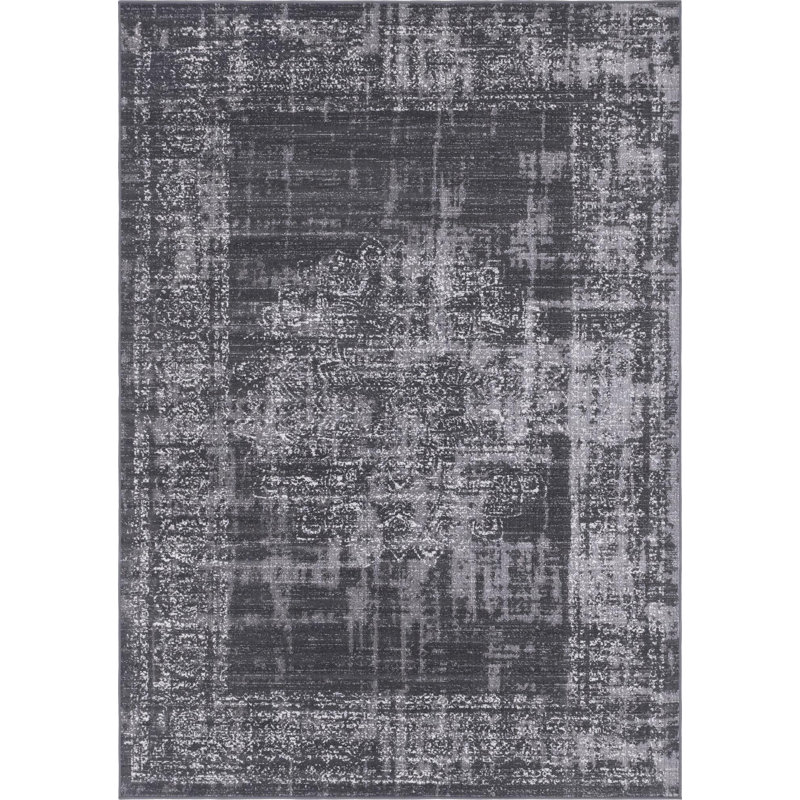 Tapis gris foncé Clevinger, Rectangle 7 pi 1 po x 10 pi