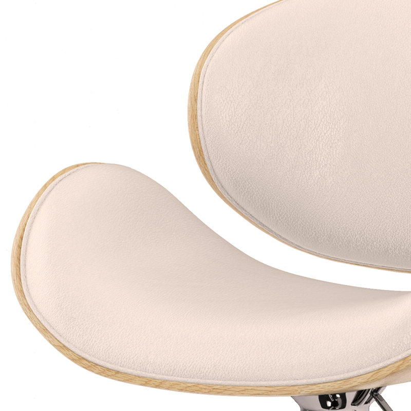 Tabouret de bar pivotant Bentwood , Marron clair, Blanc