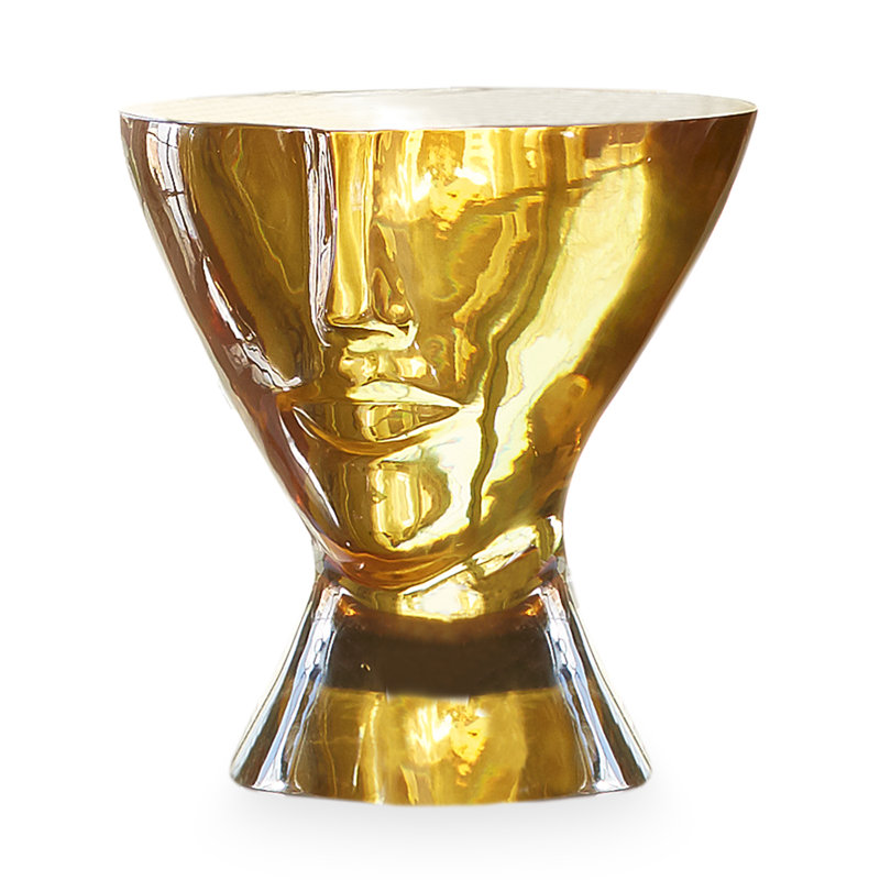 Giuliette Solid Orange Acrylic Round Side Table