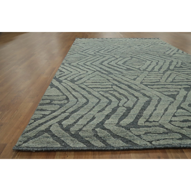 Tapis indien contemporain en laine 6x9