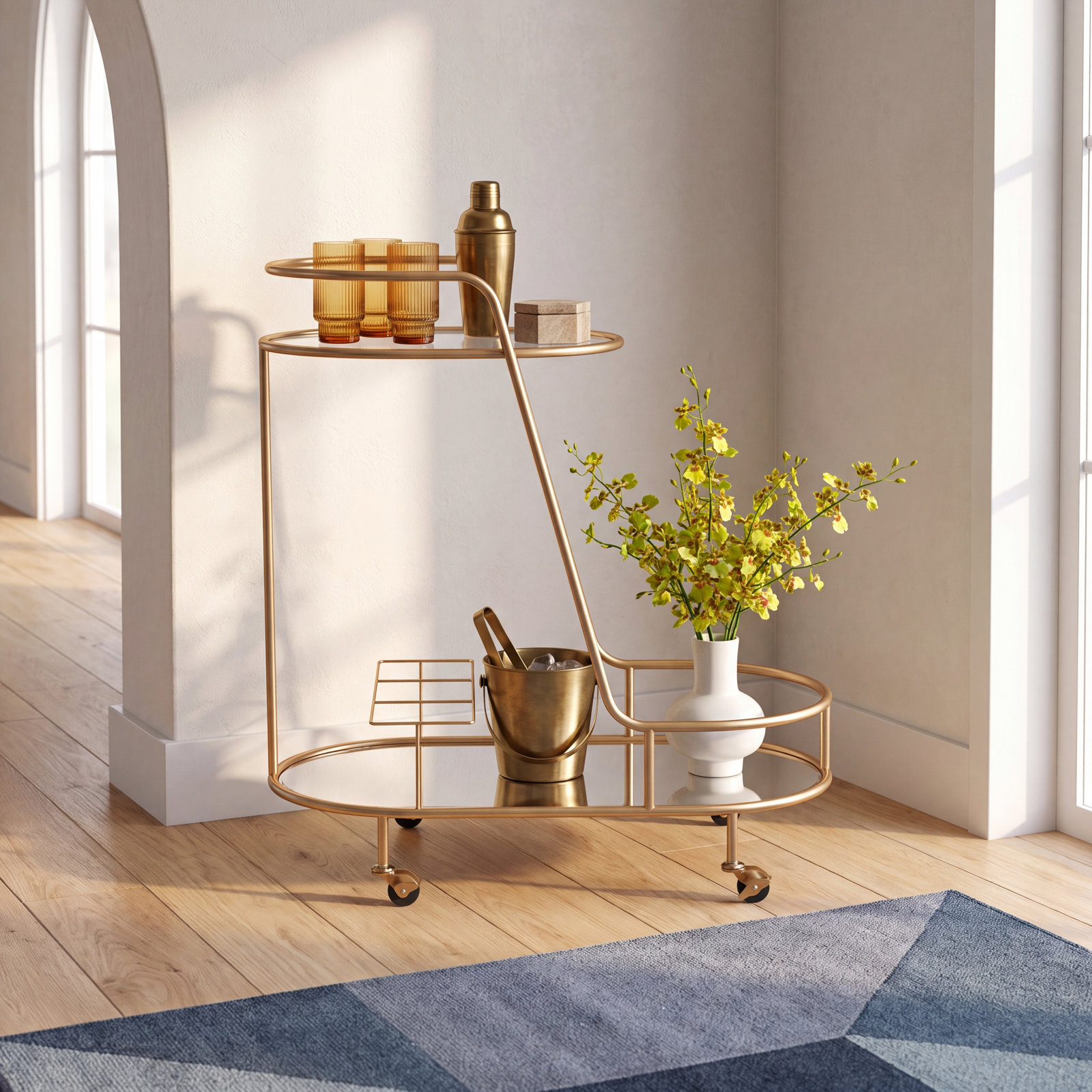 Emalie Metal Bar Cart