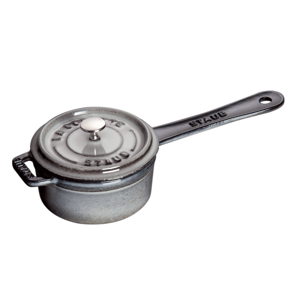 Staub Cast Iron 0.25qt Mini Saucepan, Graphite Gray