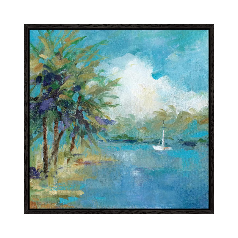 Off The Melacon by Carol Robinson - Painting on Canvas, 93.98 cm H x 93.98 cm W, Black Framed