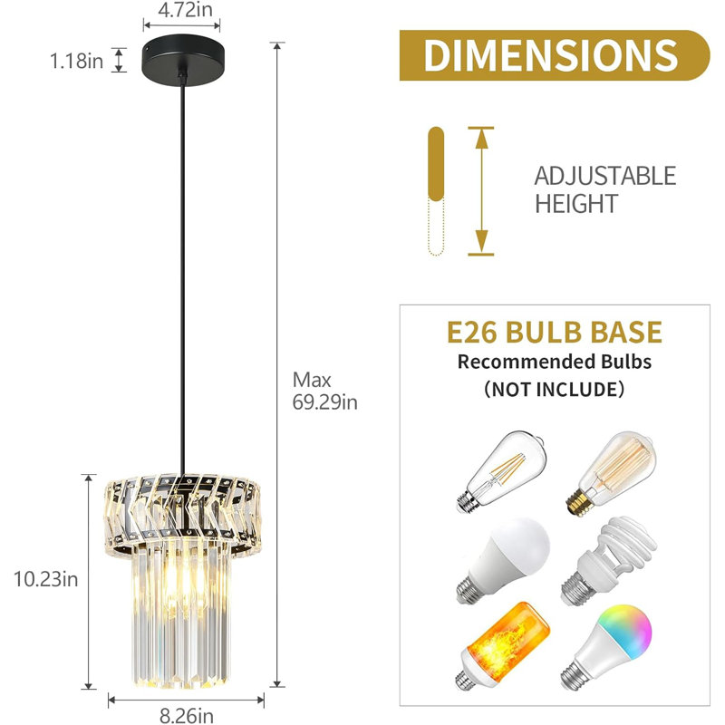Luminaire suspendu doré et cristal, Oui