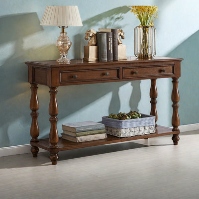 American-style open wooden console table