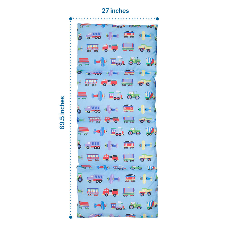 Trains, Planes & Trucks Blue Cotton Polyester Kids Floor Pillow Lounger