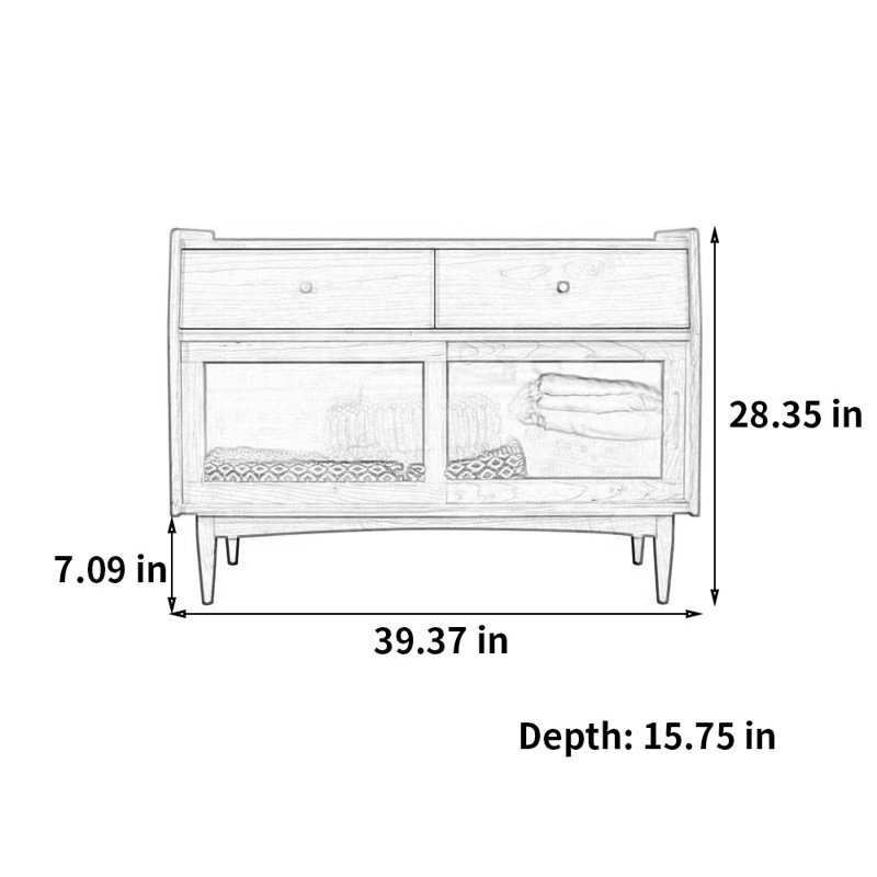 Buffet de rangement à portes et tiroirs