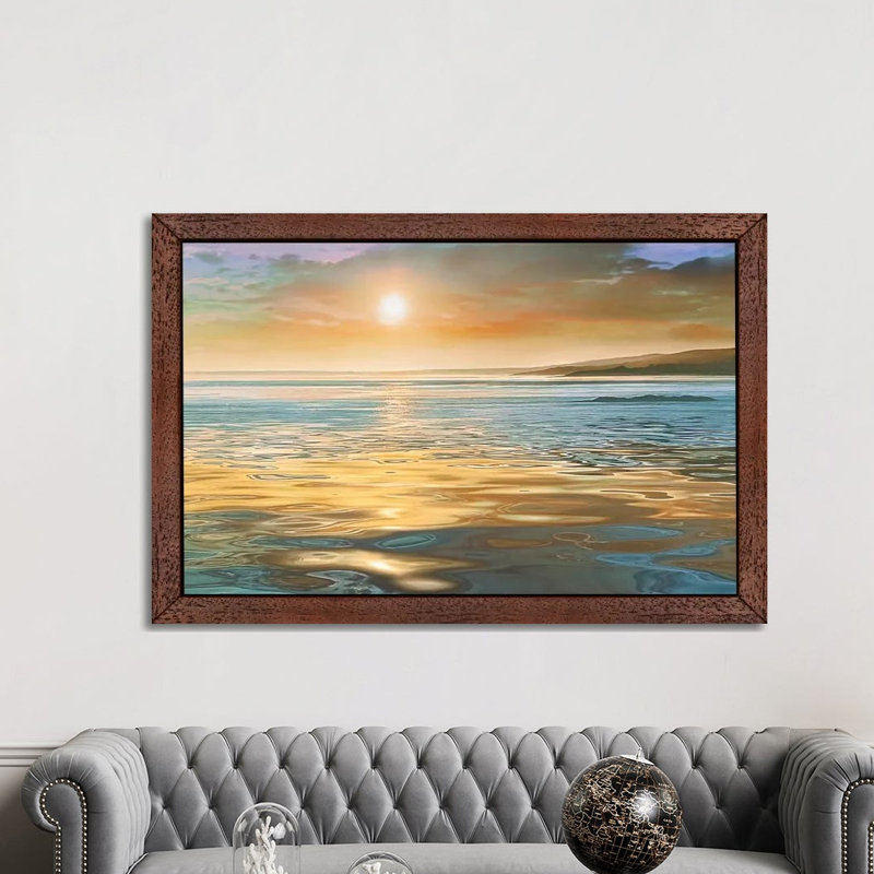 Evening Calm by Mike Calascibetta - Print on Canvas, Brown Floater Framed, 101.6 cm H x 66.04 cm W