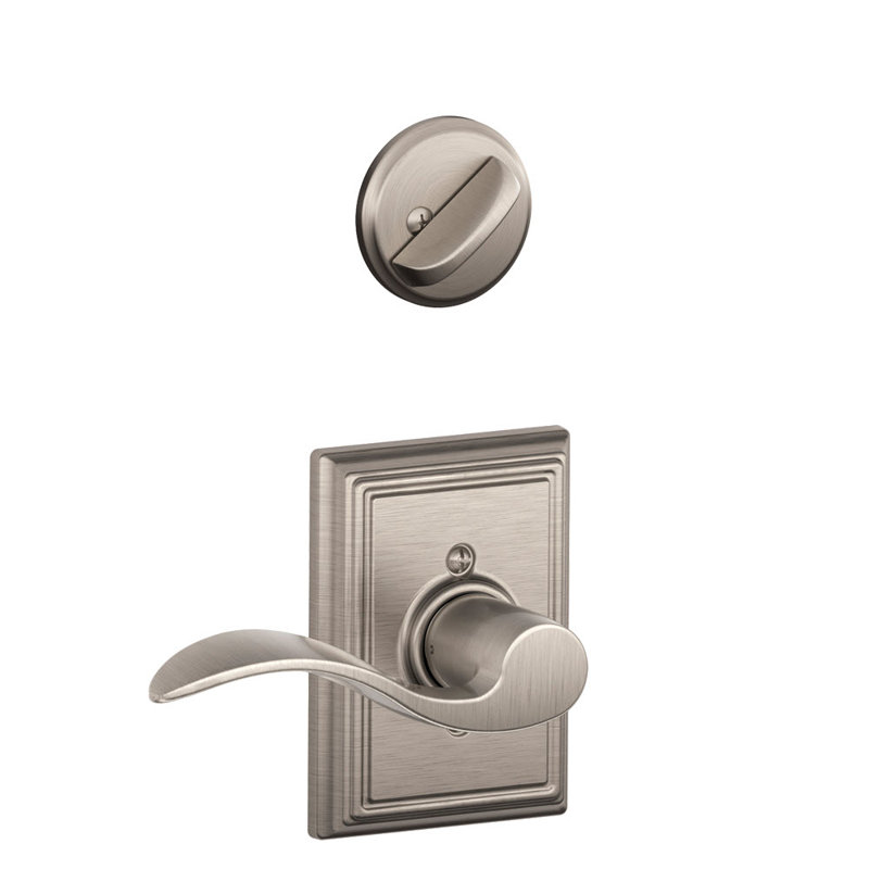Addison Single Cylinder Interior Lever Set, Yes, Left, Satin Nickel
