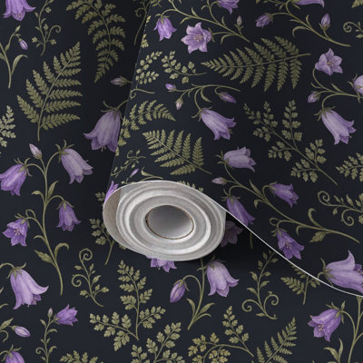 Peel and Stick Wallpaper Contact Paper Elegant Purple Bellflowers Self Adhesive and Removable 17.7in x 118in(45x300cm)