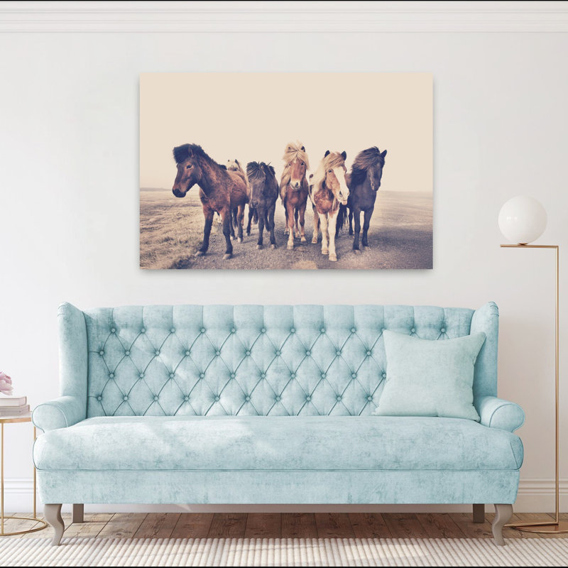 Chevaux, art abstrait cheval contemporain, H 40 po x l 60 po