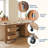 Large Folding Sewing Table, Sewing Machine Table with Storage Shelves, Rolling Side Desk with Compact Design-130480665