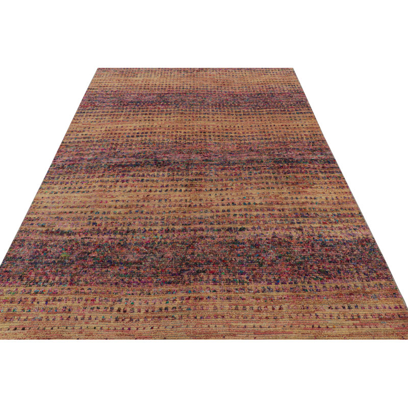 Textural Hand Knotted Geometric Area Rug, Rectangle 14' x 20'