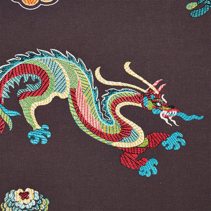 Tissu de broderie Hanlun Dragon, Anthracite