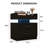 2-Drawers Black LED Nightstand With Built-in Charging Station & Floating Top Shelf