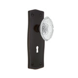 Prairie Plate with Decorative Keyhole and Crystal Victorian Knob