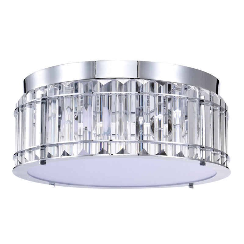 Crystal LED Flush Mount, Chrome Polish