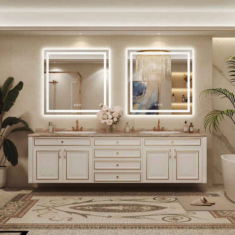 Miroir de salle de bain Lunara, 36 po x 36 po