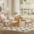 Ensemble de table de salle à manger moderne extensible en MDF de 55,11 po à 70,86 po pour 4 à 6 personnes avec chaises rembourrées en chenille, ensemble de mobilier de cuisine et de salle à manger extensible peu encombrant, ensemble de table de salle à manger confortable et élégant