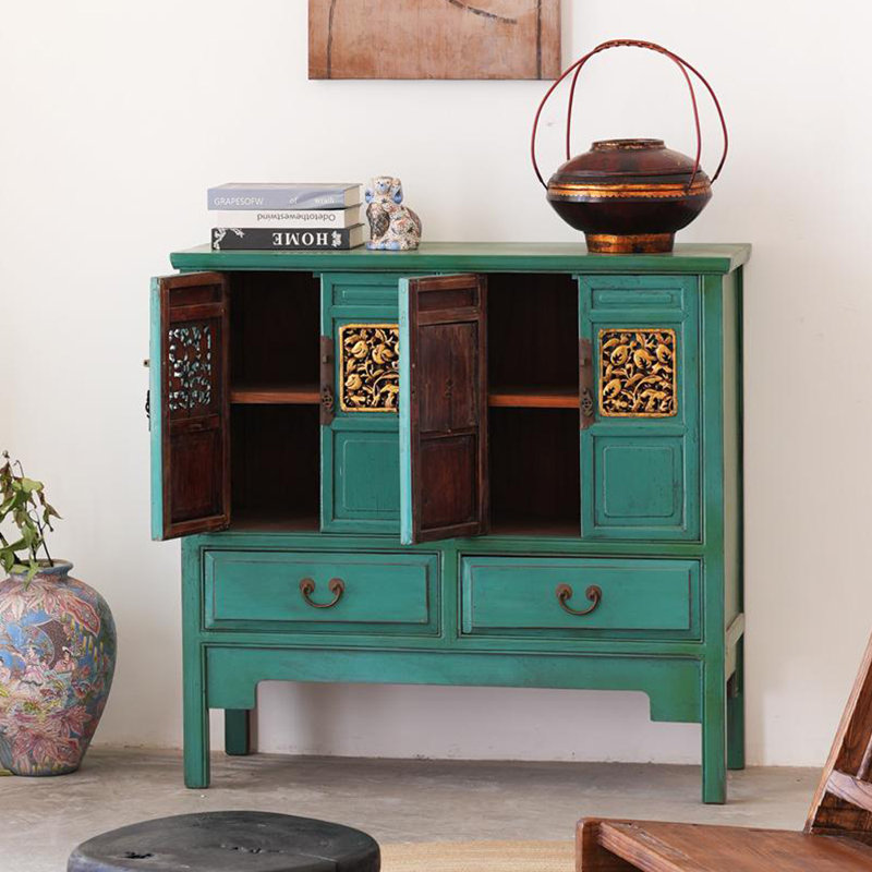 Armoire d'entrée bleu paon