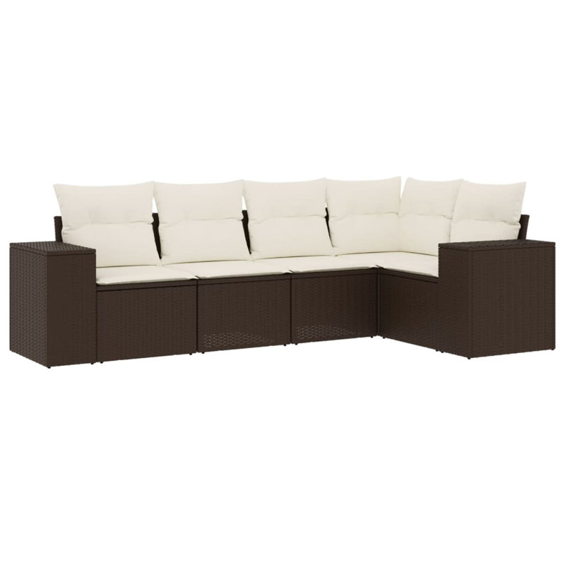 Ensemble de canapé de jardin Vidaxl brun et blanc crème