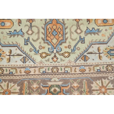 Mint Green Wool Traditional Area Rug 7x10