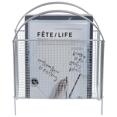 Metal Mesh Standing Magazine Rack