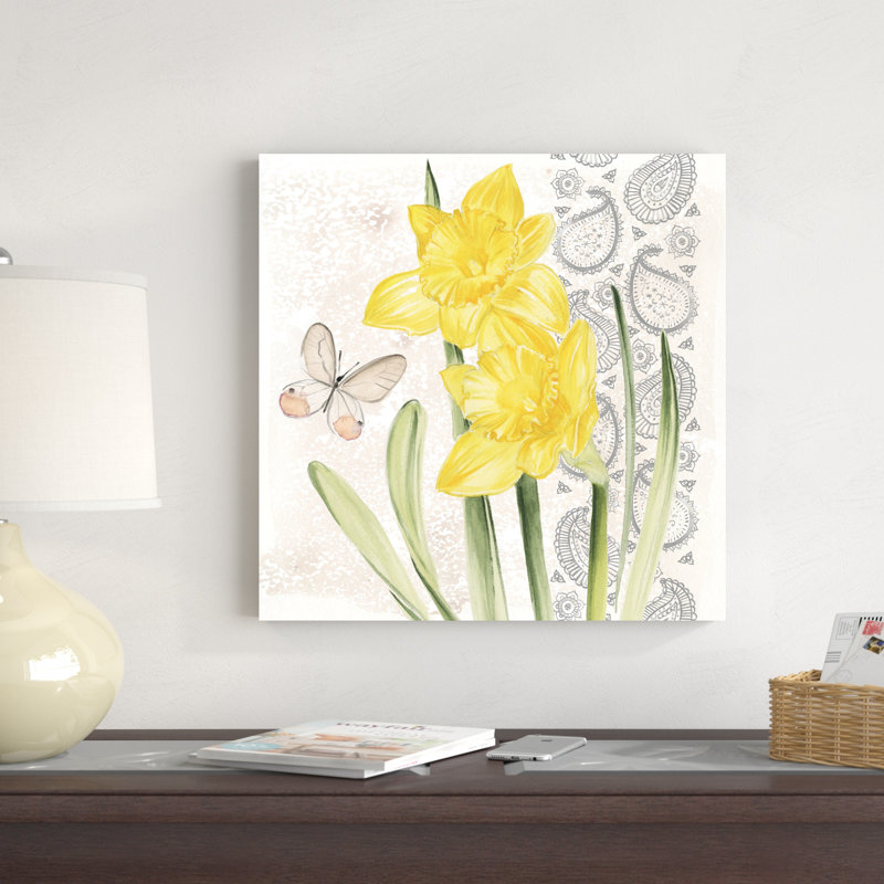 Fleurs et dentelle II, H 20 po x l 20 po x P 1,25 po