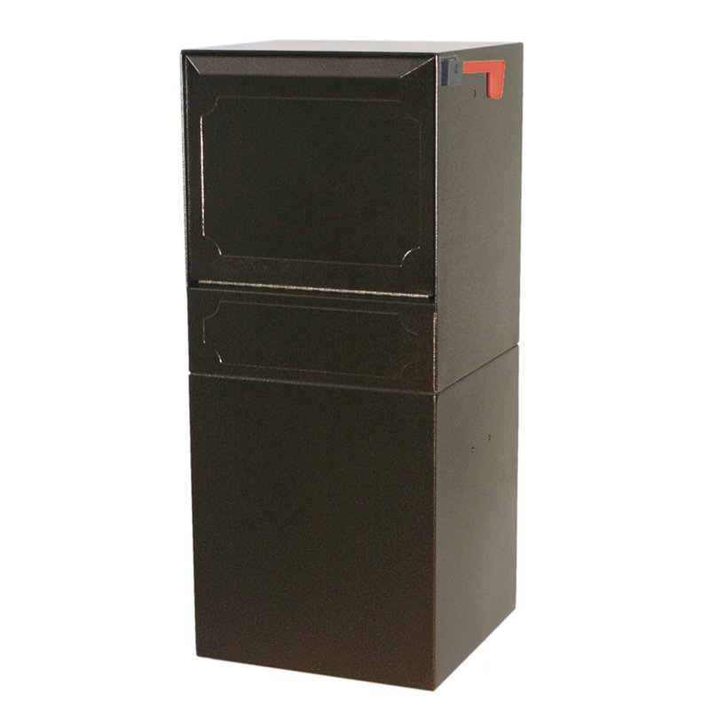 Steel Post Mounted Mailbox, Copper Vein