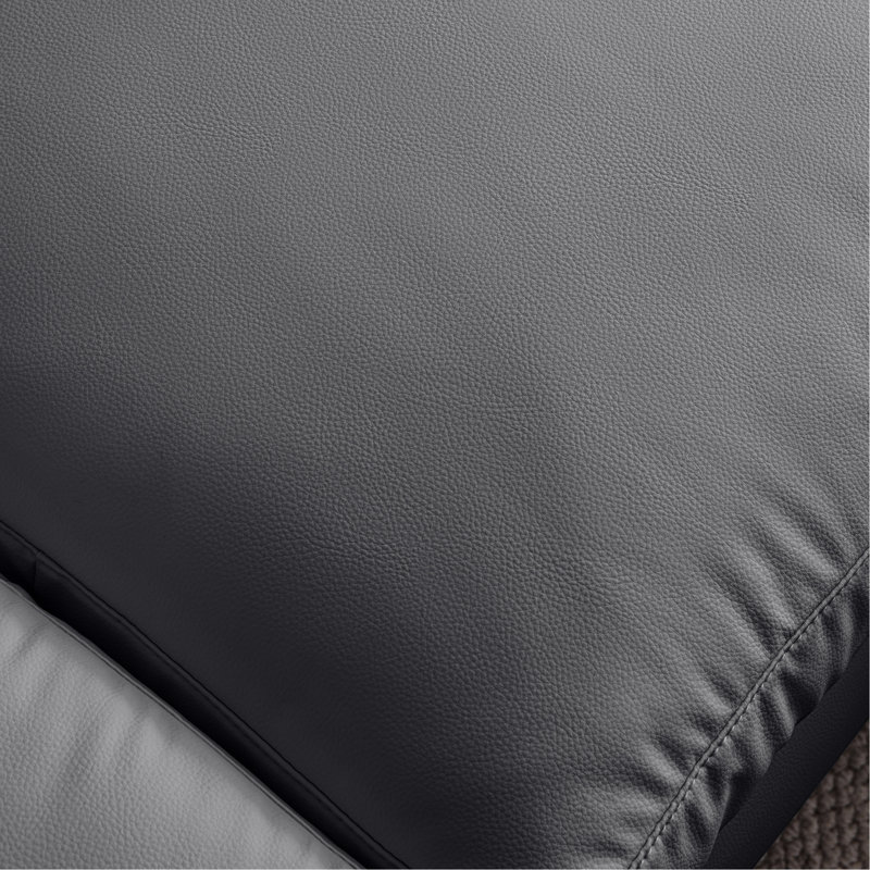 Cuir technique moderne avec méridienne réversible de 81 po gris foncé
