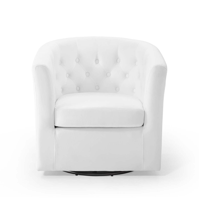 Fauteuil pivotant en velours Performance Prospect, Velours blanc