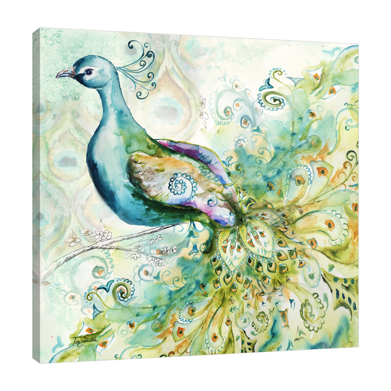 « bohémien peacock i », reproduction sur toile tendue, H 18 po x l 18 po