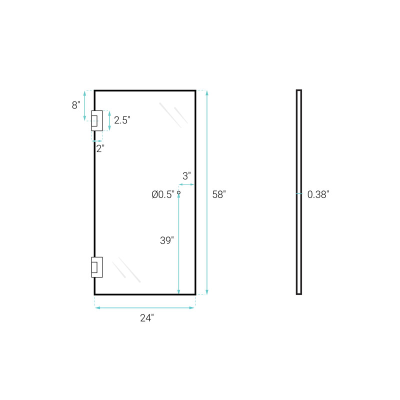 Voltaire 24 X 58 Frameless Pivot 3/8 In. (10Mm) Ultra Clear Tempered Glass Tub Door With Hardware, Brushed Gold