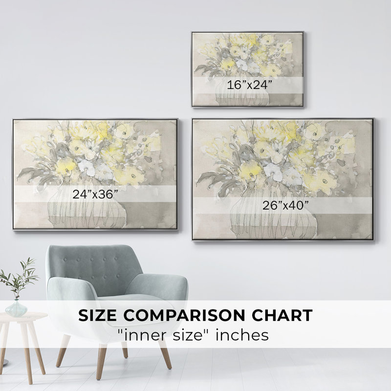Fleurs rétro I, Toile argentée avec cadre flottant, H 17 po x l 25 po x P 2 po