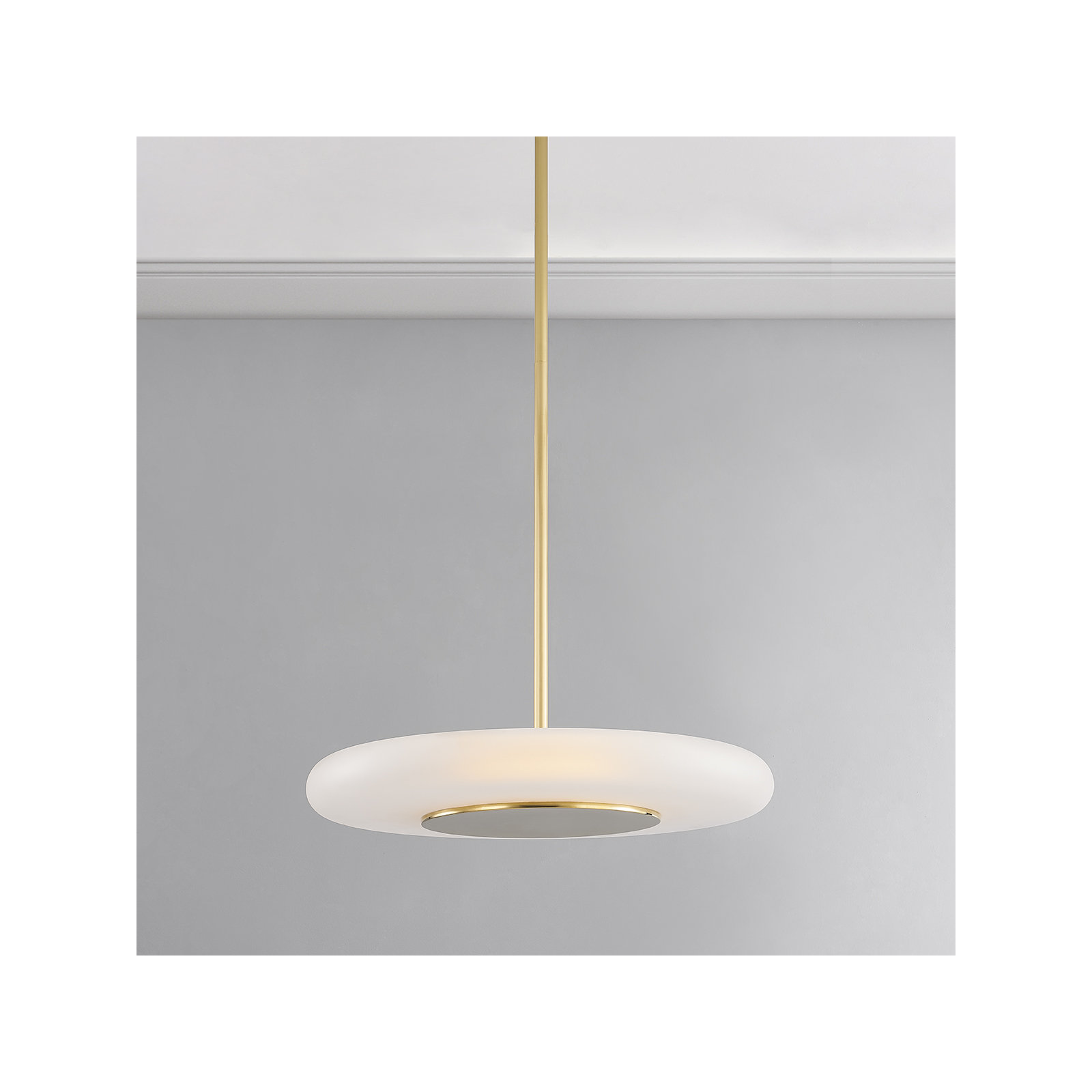 Blyford Pendant by PEMBROOKE & IVES, Aged Brass, 7.75" H x 20.75" W x 20.75" D